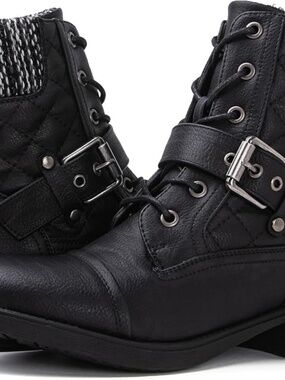 GLOBALWIN Women's Combat Boots Grey Boots For Women 8M